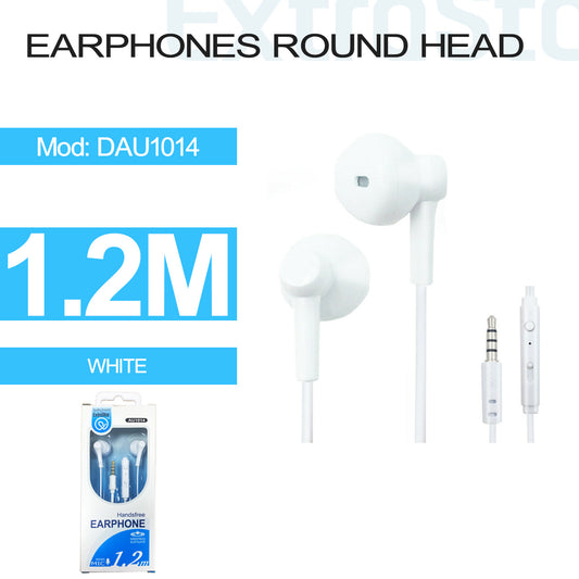 Earphones White Round Head (DAU1014)