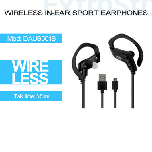 Wireless In-Ear Sport Earphones Black (DAUS501B)