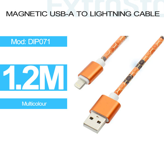 USB-A to Lightning Cable 1.2m Multicolour (DIP071)