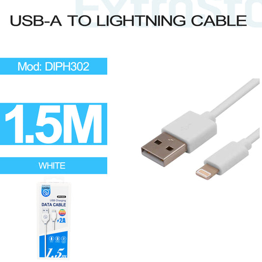 USB-A to Lightning Cable 1.5m White (DIPH302)