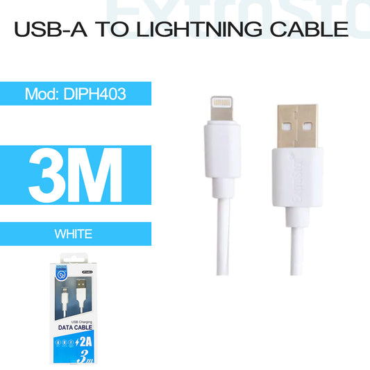 USB-A to Lightning Cable 3m White (DIPH403)