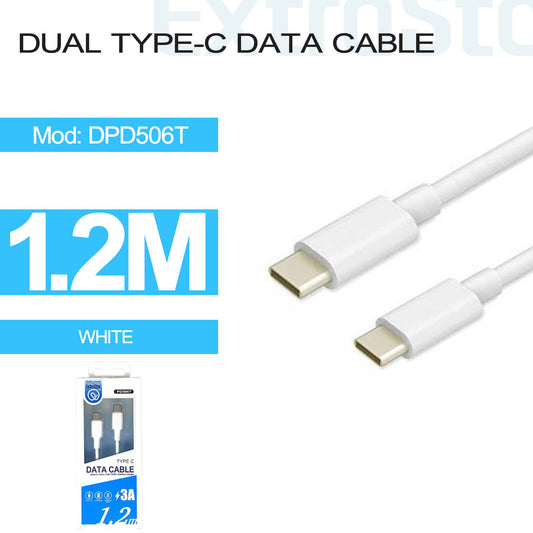 Type C to Type C Data Cable, 1.2M, White (DPD506T)