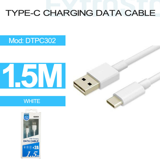Type C Charging Data Cable, 1.5m, White (DTPC302)