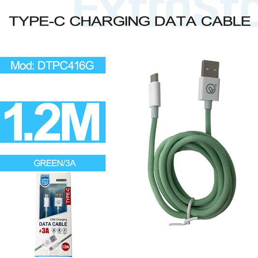Type C Charging Data Cable, 3A 1.2m, Green (DTPC416G)