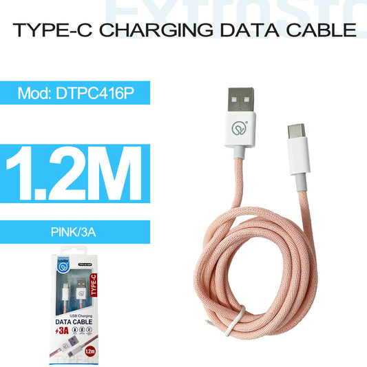 Type C Charging Data Cable, 3A 1.2m, Pink (DTPC416P)
