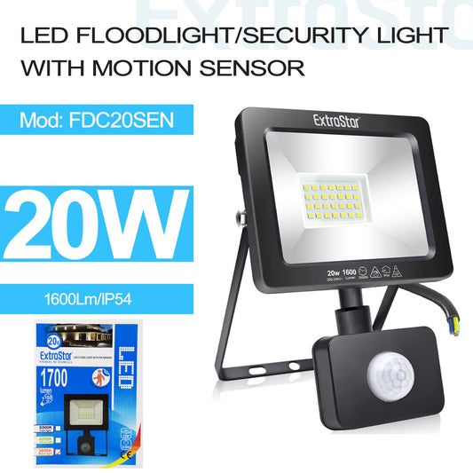 20W LED Floodlight/Security Light with Motion Sensor (FDC20SEN)