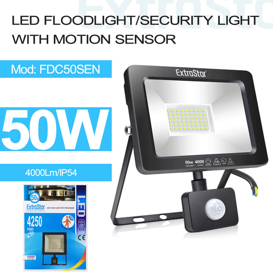 50W LED Floodlight/Security Light with Motion Sensor (FDC50SEN)