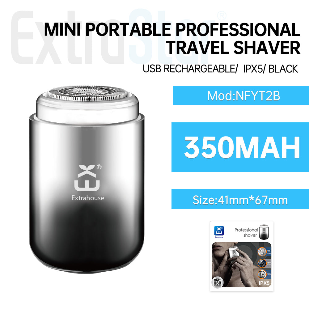Mini Portable Professional Travel Shaver, Rechargeable, Black (NFYT2B)