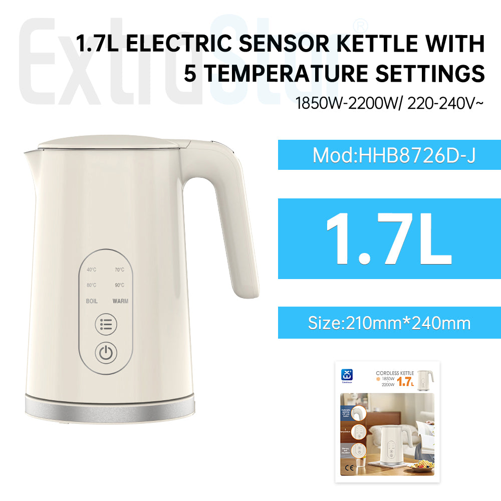 1.7L Cordless Electric Sensor Kettle with 5 Temperature Settings (NHHB8726D-J)