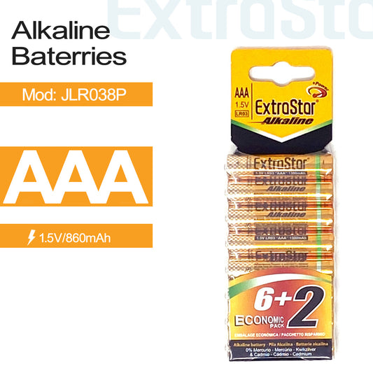 ExtraStar AAA Alkaline Battery (Pack of 8) (JLR038P)