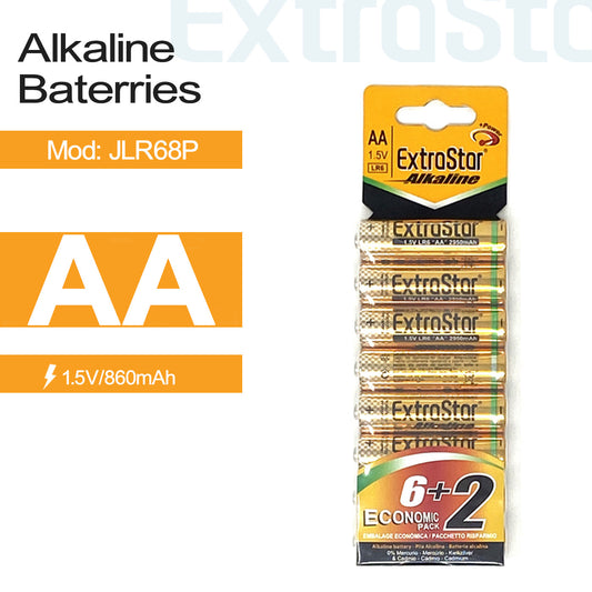 ExtraStar AA Alkaline Battery (Pack of 8) (JLR68P)