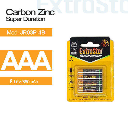ExtraStar AAA Carbon Zinc Battery (Pack of 4) (JR03P-4B)
