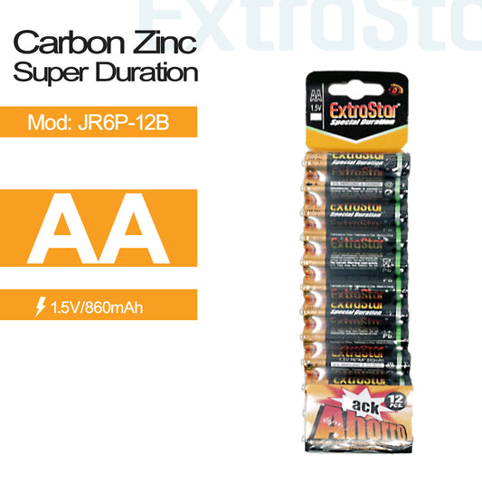 ExtraStar AA Carbon Zinc Battery (Pack of 12) (JR6P-12B)