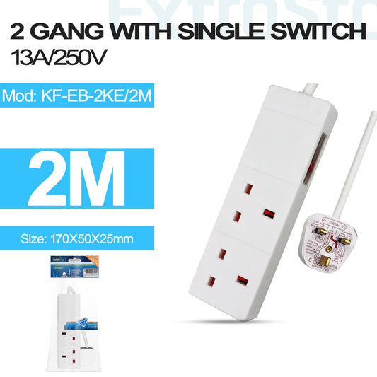 2 Gang Switched Extension Lead 2m (KF-EB-2KE/2M)