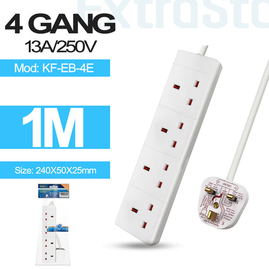 4 Gang Unswitched Extension Lead 1m (KF-EB-4E)