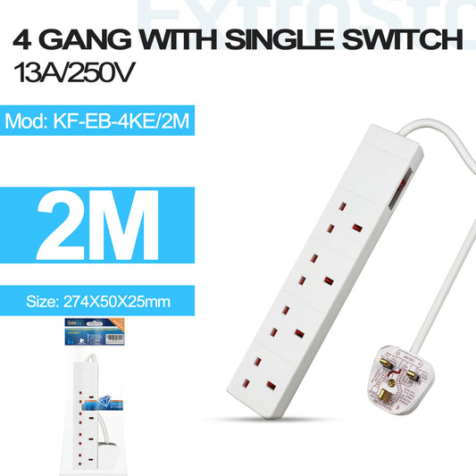 4 Gang Switched Extension Lead 2m (KF-EB-4KE/2M)