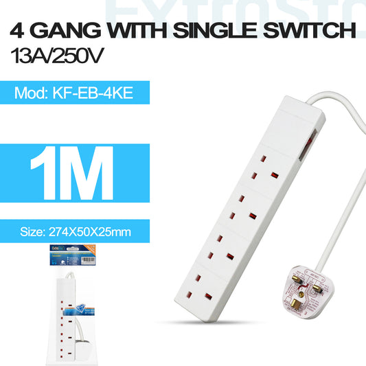 4 Gang Switched Extension Lead 1m (KF-EB-4KE)