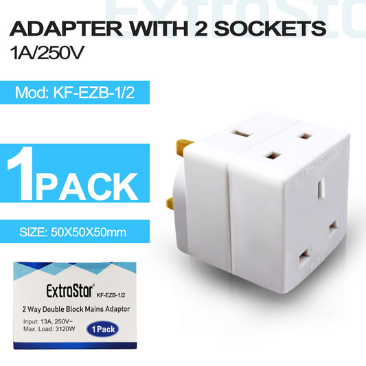 2 Way Block Mains Adapter (KF-EZB-1/2)
