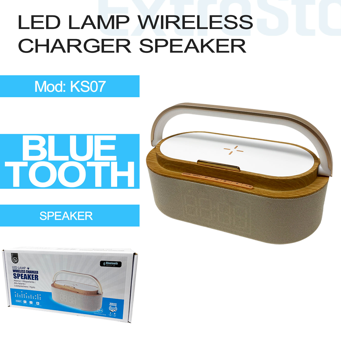 Wireless Charger Speaker with LED Lamp (KS07)