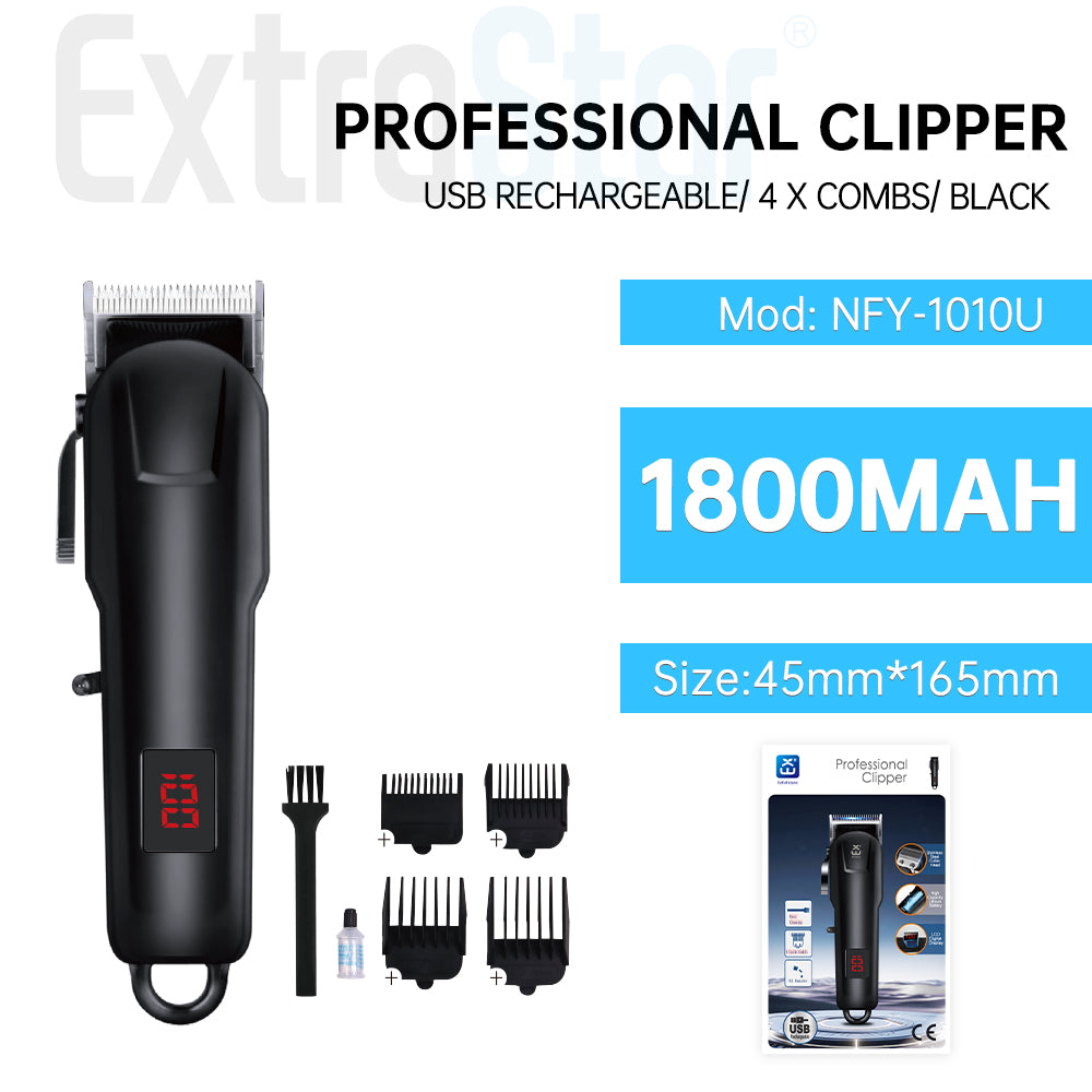 Professional Clipper, Black USB Rechargeable (NFY-1010U)