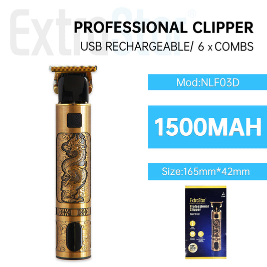 ExtraStar Professional Clipper, Dragon, USB Rechargeable, Model: NLF03D