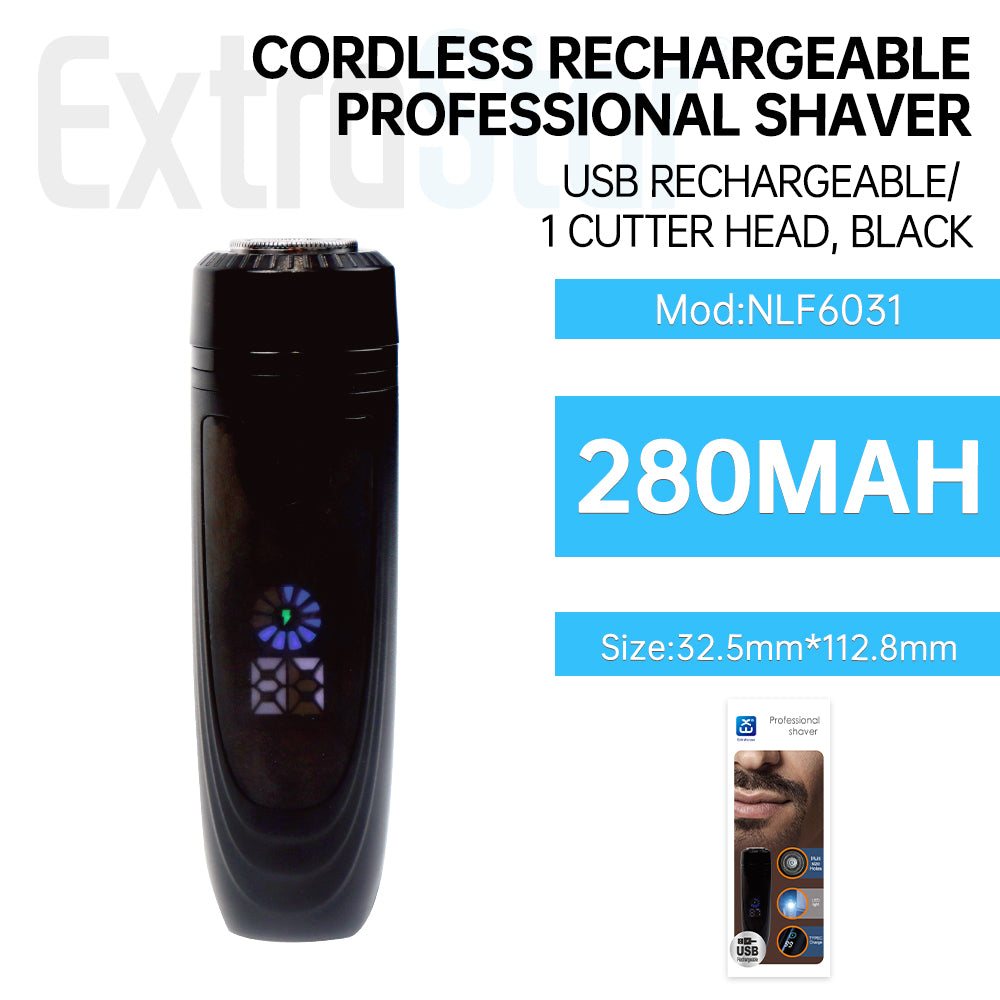 Cordless Rechargeable Professional Shaver, 1 Cutter Head, Black (NLF6031)