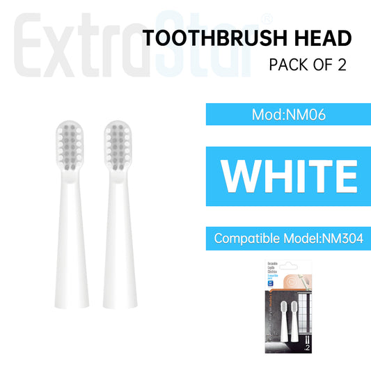 ExtraStar Toothbrush Head, Pack of 2, for NM304, Model: NM06