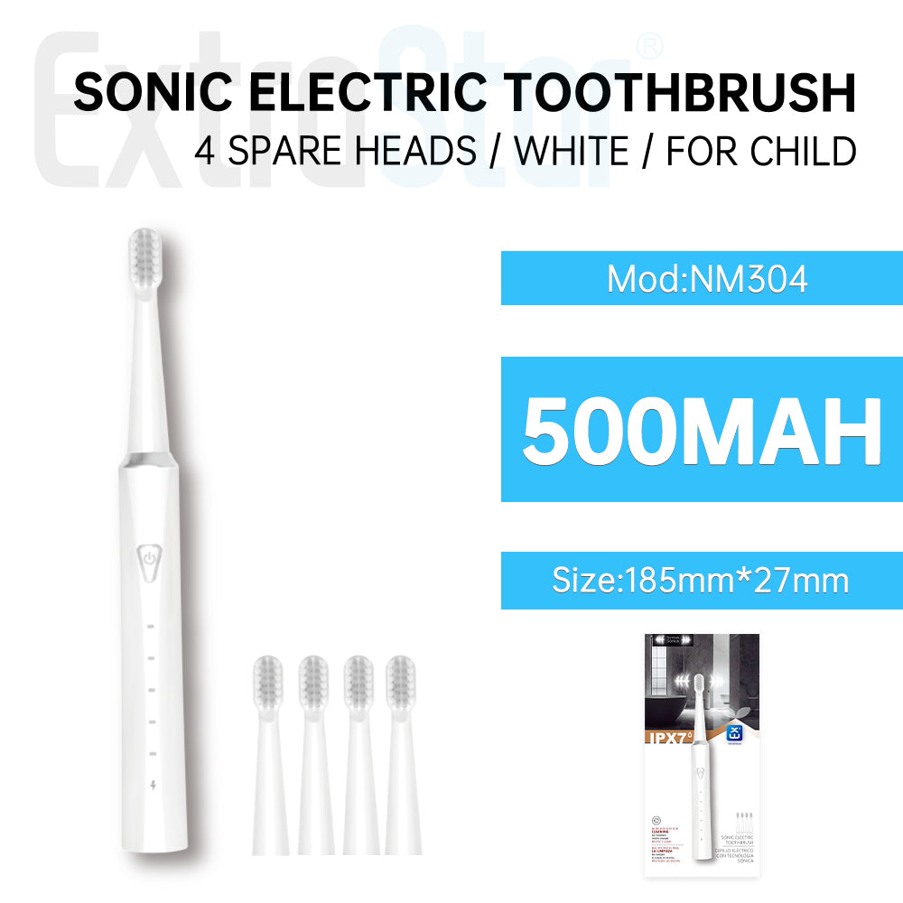 Sonic Electric Toothbrush with 4 spare heads, White (NM304)