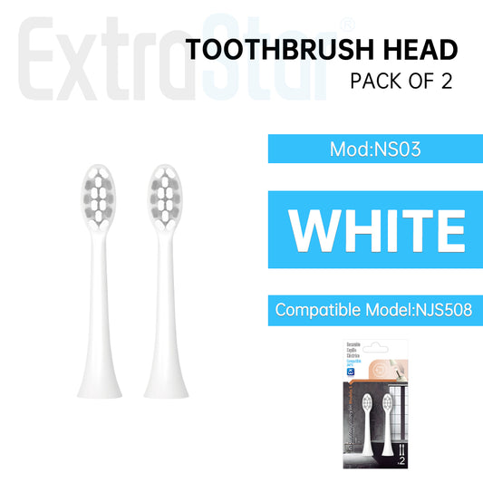 ExtraStar Toothbrush Head, Pack of 2, for JS508, Model: NS03