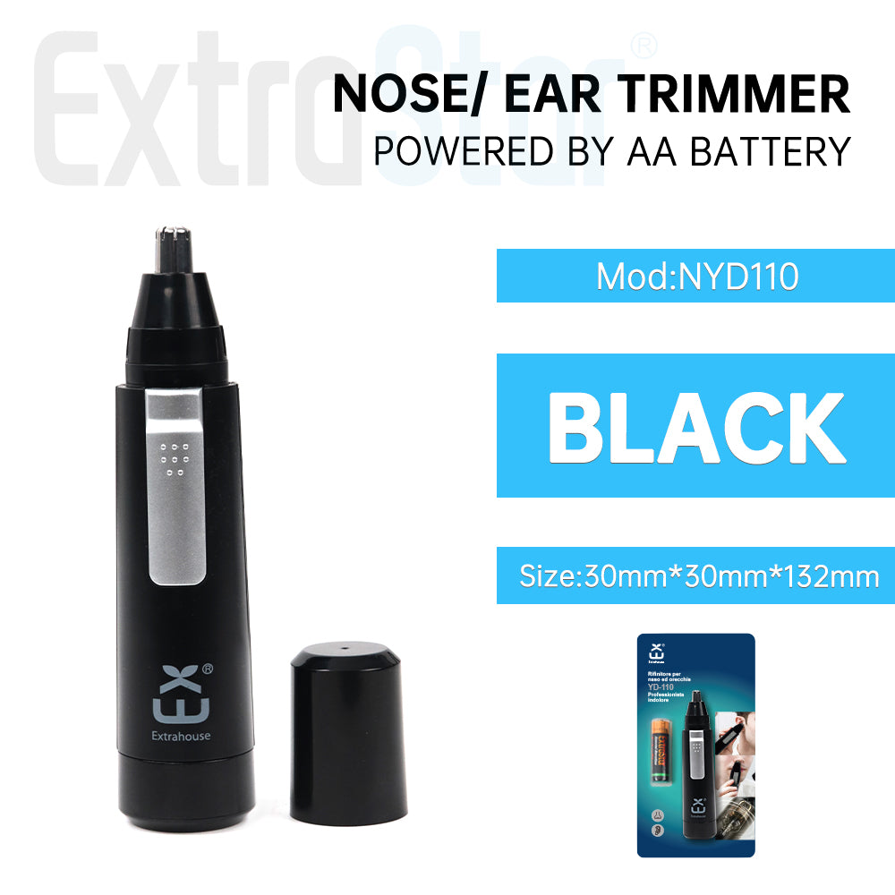 Nose/ Ear Trimmer, Black, Powered by AA Battery (NYD110)