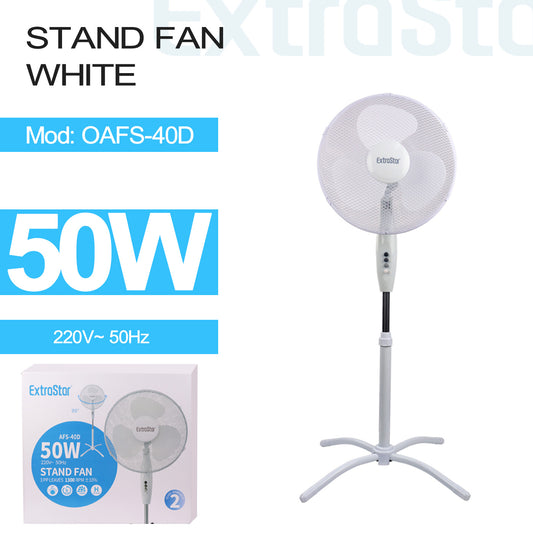 16 inch Stand Fan, 50W, White (OAFS-40D)