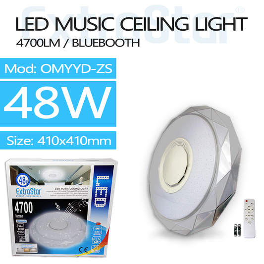 ExtraStar LED Music Ceiling Light Bluetooth with Remote Control