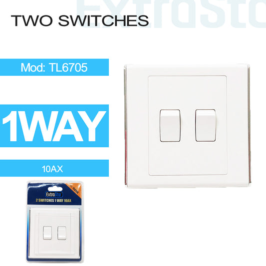 10A 2 Gang 1 Way Switch (TL6705)