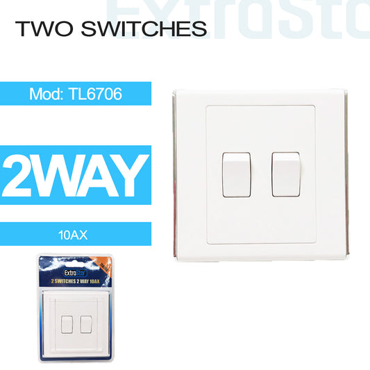 10A 2 Gang 2 Way Switch (TL6706)