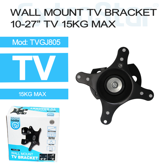 ExtraStar Wall Mount TV Bracket 10-27"TV 15kg Max, 59mm, Model: 6TVGJ805